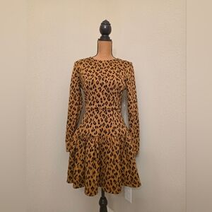 Alexia Admor Leopard Print Long Sleeve Dress